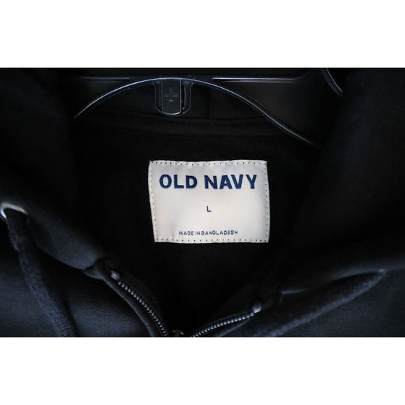 Old Navy 207128-01 Men's Sz L Blackjack Black Classic Front Zip Hoodie Jacket - Picture 5 of 8